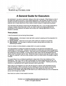 A General Guide for Executors