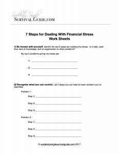 7 Steps for Dealing With Financial Stress Work Sheets
